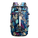 Large Capacity Flower Pattern Travel Duffle Bag Sport Gym Backpack