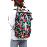 Large Capacity Flower Pattern Travel Duffle Bag Sport Gym Backpack