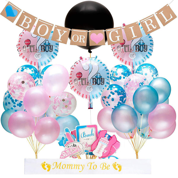 64Pcs Gender Reveal Party Supplies