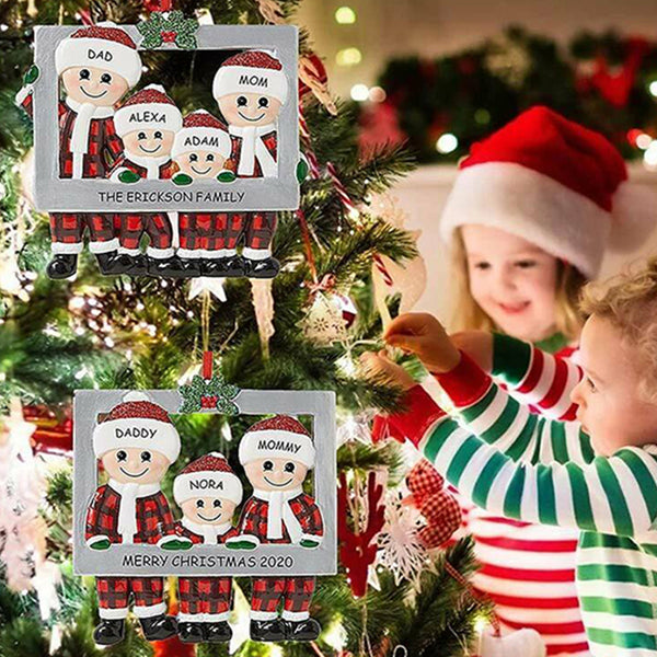 2Pcs Christmas Family Member Photo Frame Pendant