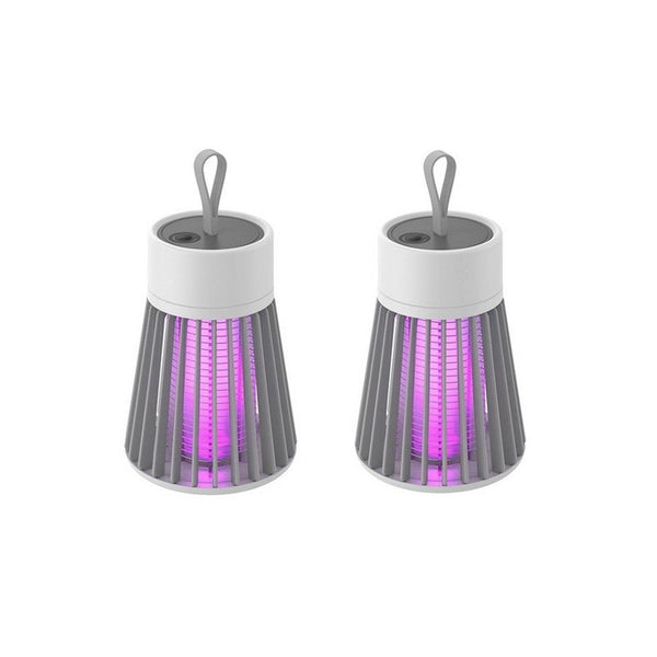 2Pcs USB Charging Portable Mosquito Lamp Grey