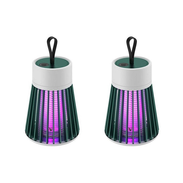 2Pcs USB Charging Portable Mosquito Lamp Green