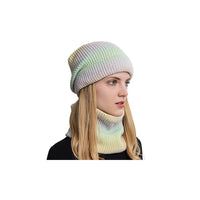 Fleece-Lined Gradient Hat with Snood