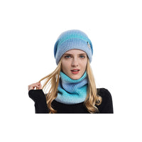 Fleece-Lined Gradient Hat with Snood