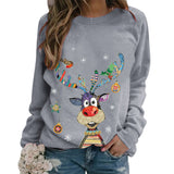 Women's Christmas Print Long Sleeve Pullover Shirt