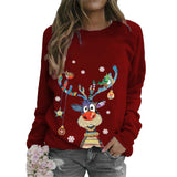 Women's Christmas Print Long Sleeve Pullover Shirt