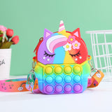 Girl Unicorn Pop Purse Bag Unicorn Silicone Pop Toy Shoulder Bag Fidget Toys