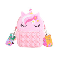 Girl Unicorn Pop Purse Bag Unicorn Silicone Pop Toy Shoulder Bag Fidget Toys