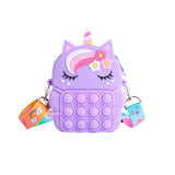 Girl Unicorn Pop Purse Bag Unicorn Silicone Pop Toy Shoulder Bag Fidget Toys