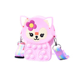 Girl Pop Purse Handbag Silicone Pop Toy Push Sensory Shoulder Bag Fidget Toys