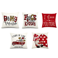 2Pcs Valentine's Day Print Cushion Cover Sofa Throw Pillowcase Pillow Cover Home Decor