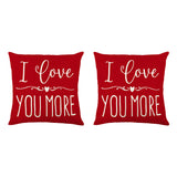 2Pcs Valentine's Day Print Cushion Cover Sofa Throw Pillowcase Pillow Cover Home Decor