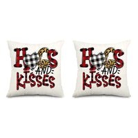 2Pcs Valentine's Day Print Cushion Cover Sofa Throw Pillowcase Pillow Cover Home Decor