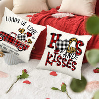 2Pcs Valentine's Day Print Cushion Cover Sofa Throw Pillowcase Pillow Cover Home Decor