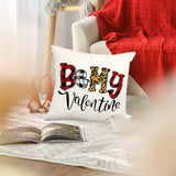 2Pcs Valentine's Day Print Cushion Cover Sofa Throw Pillowcase Pillow Cover Home Decor