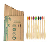 10Pcs Soft Bristles Bamboo Toothbrush Set Color Bristle Tooth Brushes Eco Friendly Natural Bamboo Toothbrush