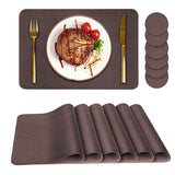 Set of 6Pcs Placemats with Coasters Heat Stain Non-Slip Washable Dining Table Place Mats