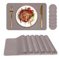 Set of 6Pcs Placemats with Coasters Heat Stain Non-Slip Washable Dining Table Place Mats