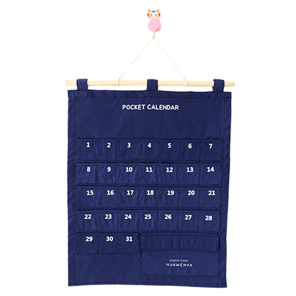 Storage Bag With 32 Pockets Hanging For Home Door Decor Calendar Memo Hanging Bag