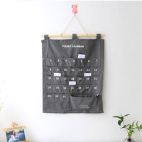 Storage Bag With 32 Pockets Hanging For Home Door Decor Calendar Memo Hanging Bag