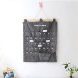 Storage Bag With 32 Pockets Hanging For Home Door Decor Calendar Memo Hanging Bag