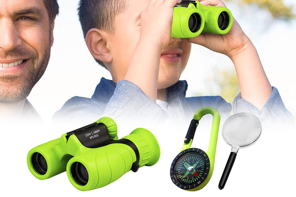 Kids Binoculars Compact with Compass and Magnifying Glass