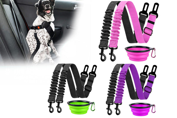 3 Piece Set Retractable Dog Car Seatbelts