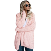 Fluffy Textured Hooded Cardigan