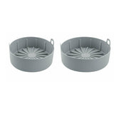 2Pcs Air Fryer Silicone Pot Air Fryers Oven Accessories Baking Tray Non-stick Reusable Pan Air Fryer Pot with Mat