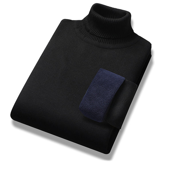 Men's Velvet Lining Turtleneck Pullover Sweaters