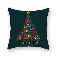 Green Christmas Pillowcase Xmas Throw Pillow Case Merry Christmas Cushion Cover