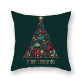 Green Christmas Pillowcase Xmas Throw Pillow Case Merry Christmas Cushion Cover