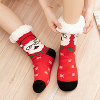 2Pcs Women's Christmas Fuzzy Slipper Socks