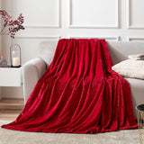 Winter Warm Chunky Fleece Ribbed Throw Luxurious Bedding Blanket for Sofa Couch Bed