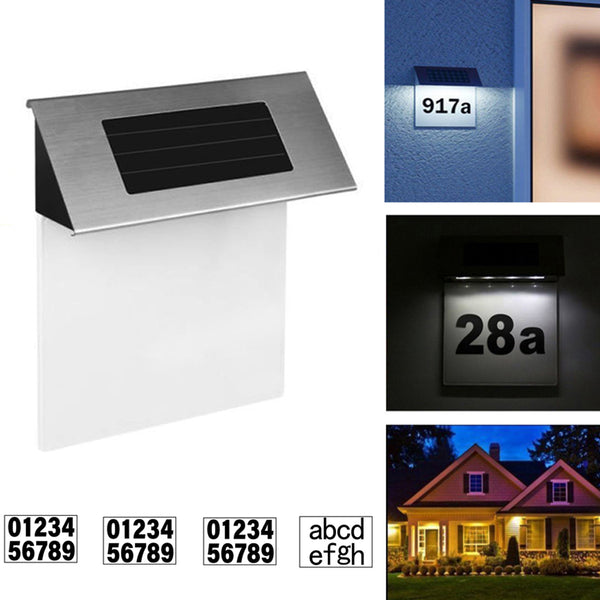 4LED Solar Powered Doorplate Number Sign Lights