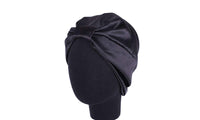 Women Silk Turban Tied Knot Fashion Pleated Turban Cap Beanie Headwrap Sleep Hat