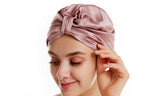 Women Silk Turban Tied Knot Fashion Pleated Turban Cap Beanie Headwrap Sleep Hat