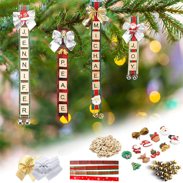 160Pcs DIY Christmas Ornaments Tree Decorations Kit Name Tags Hanging Xmas Decor Set