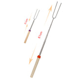 8Pcs Telescopic Stainless Steel Barbecue Forks Retractable BBQ Roasting Sticks