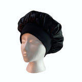 Solid Color Women Satin Sleeping Cap Wrap Hair Bonnet Elastic Headwear