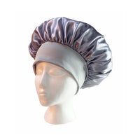 Solid Color Women Satin Sleeping Cap Wrap Hair Bonnet Elastic Headwear