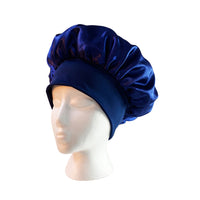 Solid Color Women Satin Sleeping Cap Wrap Hair Bonnet Elastic Headwear