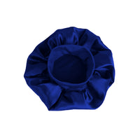 Solid Color Women Satin Sleeping Cap Wrap Hair Bonnet Elastic Headwear