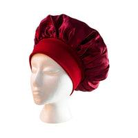 Solid Color Women Satin Sleeping Cap Wrap Hair Bonnet Elastic Headwear