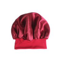 Solid Color Women Satin Sleeping Cap Wrap Hair Bonnet Elastic Headwear