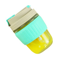 350ml Glass Straw Cups with Silicone Protective Sleeve