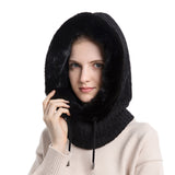 Women Winter Neck Warmer Hat Hooded Ski Snood Scarf Ski Face Mask