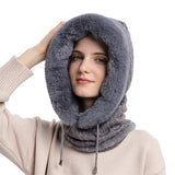 Women Winter Neck Warmer Hat Hooded Ski Snood Scarf Ski Face Mask