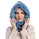 Women Winter Neck Warmer Hat Hooded Ski Snood Scarf Ski Face Mask