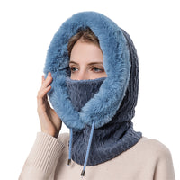 Women Winter Neck Warmer Hat Hooded Ski Snood Scarf Ski Face Mask